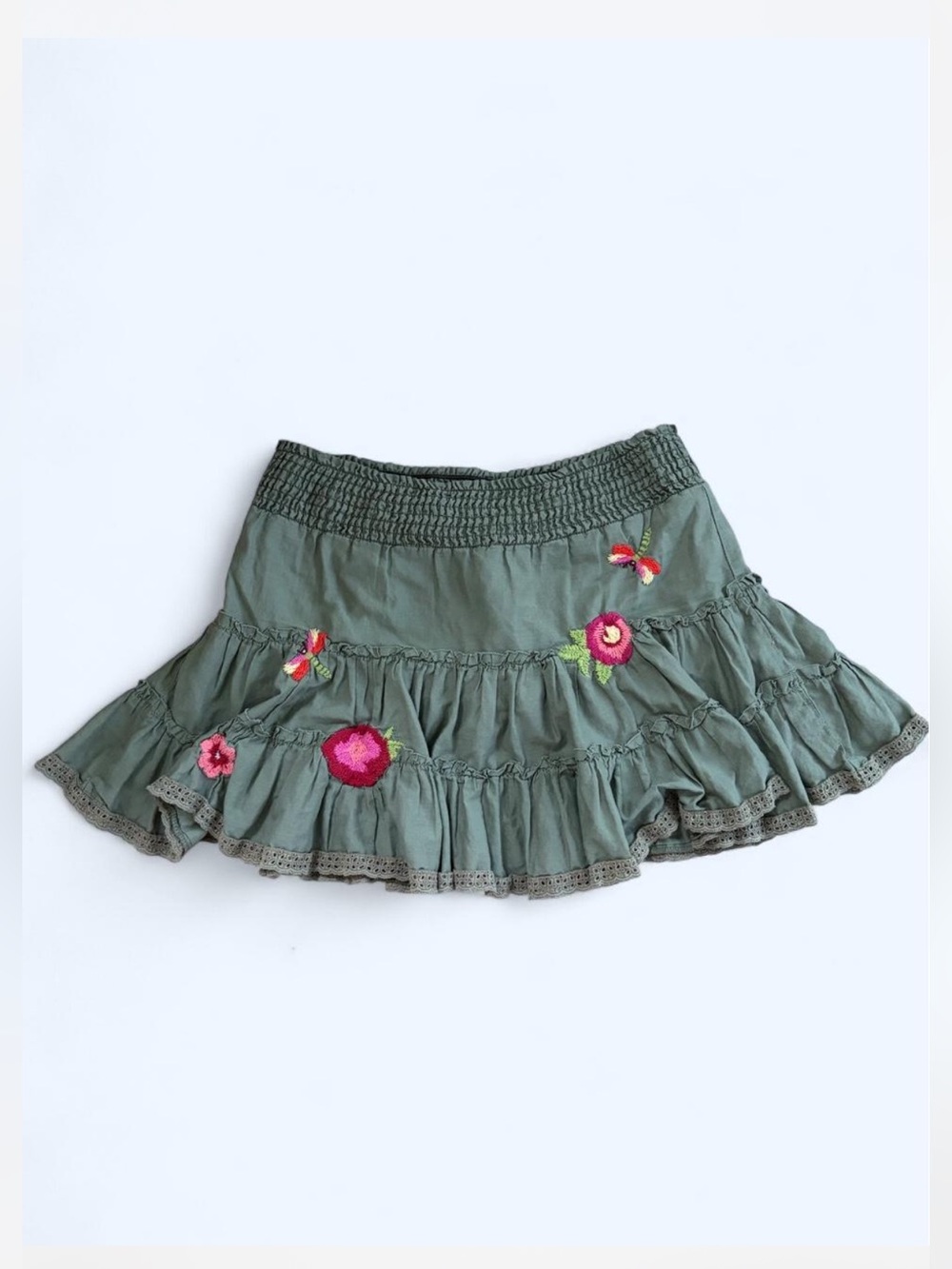 Vintage 2000s Limited Too Floral Embroidered Skort